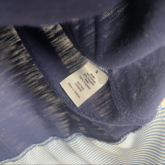 J Crew Womens Peplum Tank Top Blue Flowy Striped Size S - Picture 6 of 8